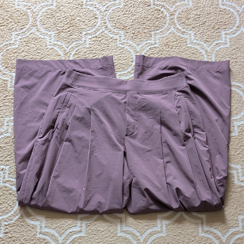 Athleta Brooklyn Heights Pleated Wide Leg Damask Mauve EUC - Picture 3 of 7